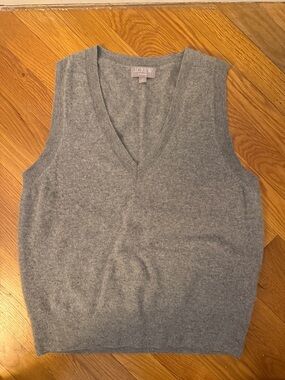 J. Crew Light Gray V-Neck Cashmere Sweater Vest